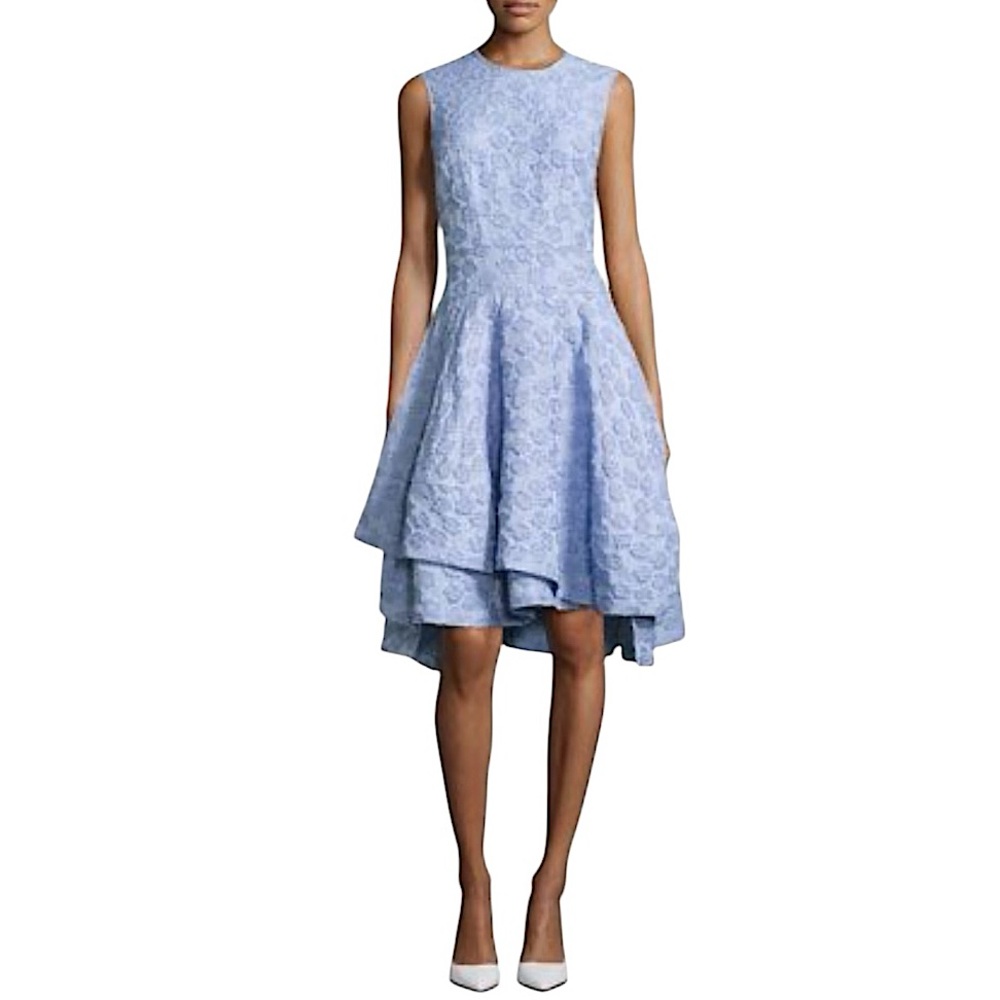 CO Collections Sleeveless Flared Skirt Dress Seersucker size M NWT